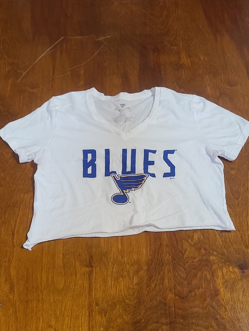 Fanatics White and Blue BLUES Logo Tee